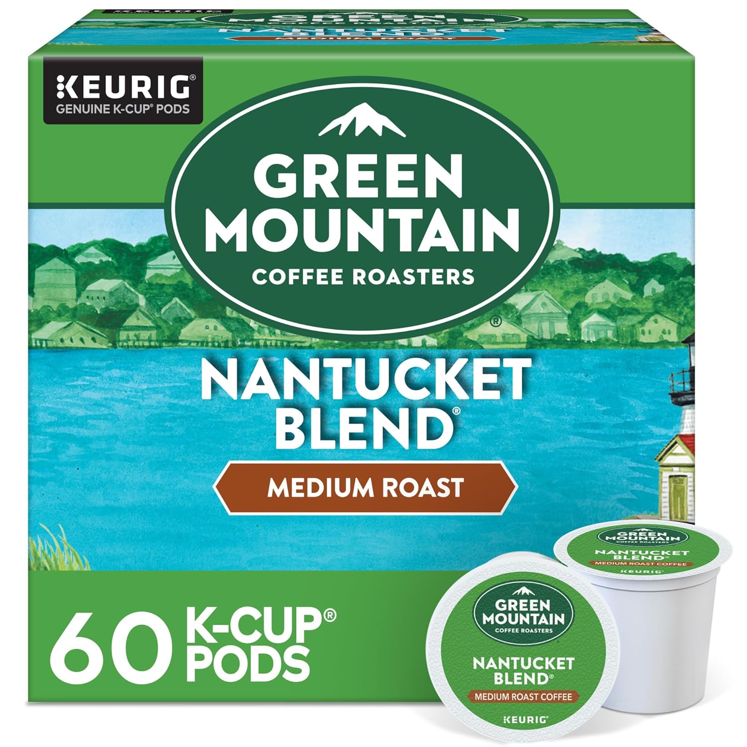 Green Mountain Coffee Roasters Half Caff Keurig Single-Serve K-Cup pods, Medium Roast Coffee, 72 Count (6 Packs of 12)