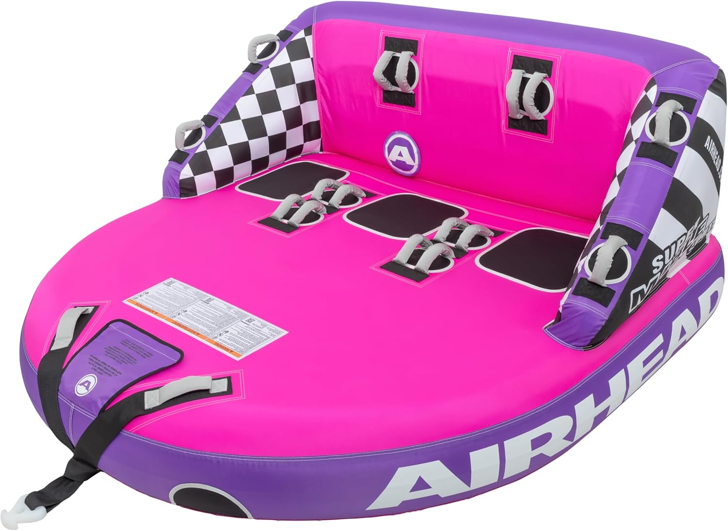 Airhead Mable Inflatable Towable Tube, 1-4 Rider Models, Dual Tow Points, Full Nylon Cover, EVA Foam Pads, Patented Speed Valve, Boat Tubes and Towables