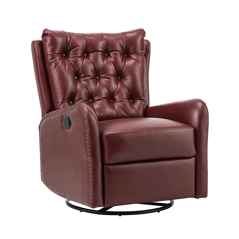 Francisco Genuine Leather Manual Swivel Recliner