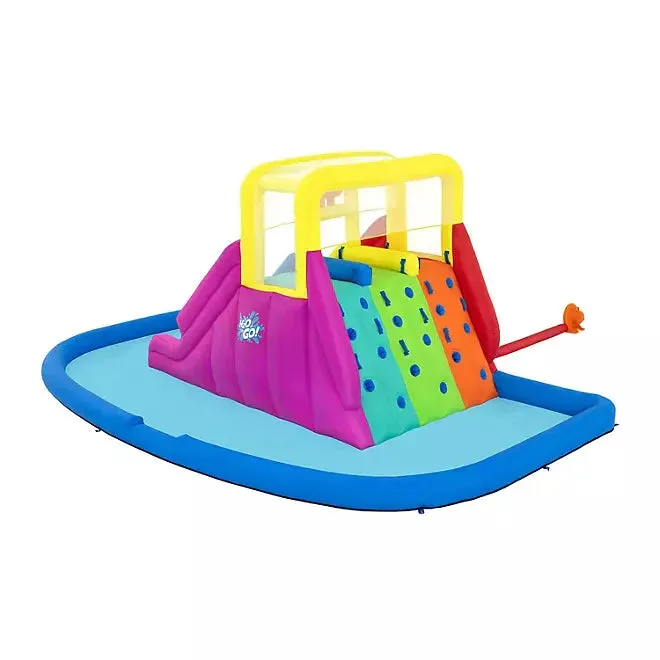 Three Slide Kids Inflatable Water Park (Multiple Colors) - A water park suitable for children, with a paddling pool, three-color slides, blower