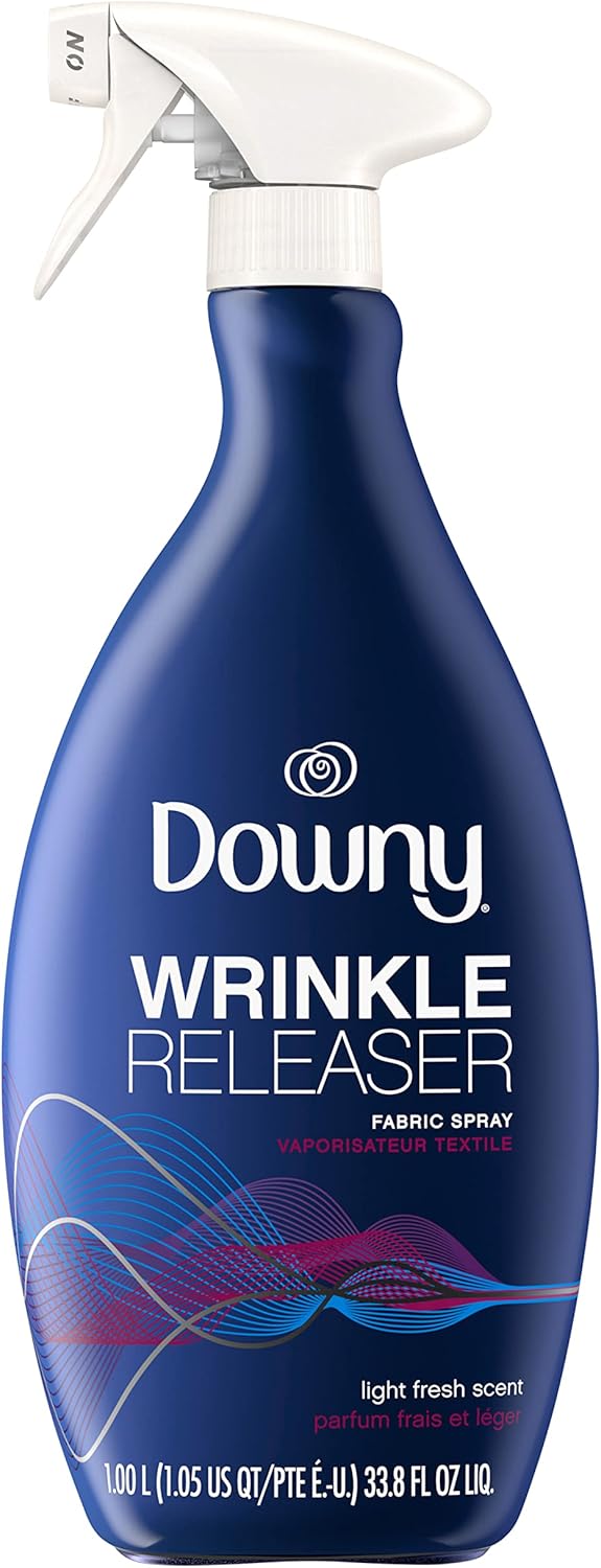 Downy Wrinkle Releaser Spray | All In One Wrinkle Release Spray, Odor Eliminator, Static Remover | Fabric Refresher & Ironing Aid for Clothes | 16.9 Fl Oz (Pack of 2) & 3 FL Oz, Crisp Linen Scent