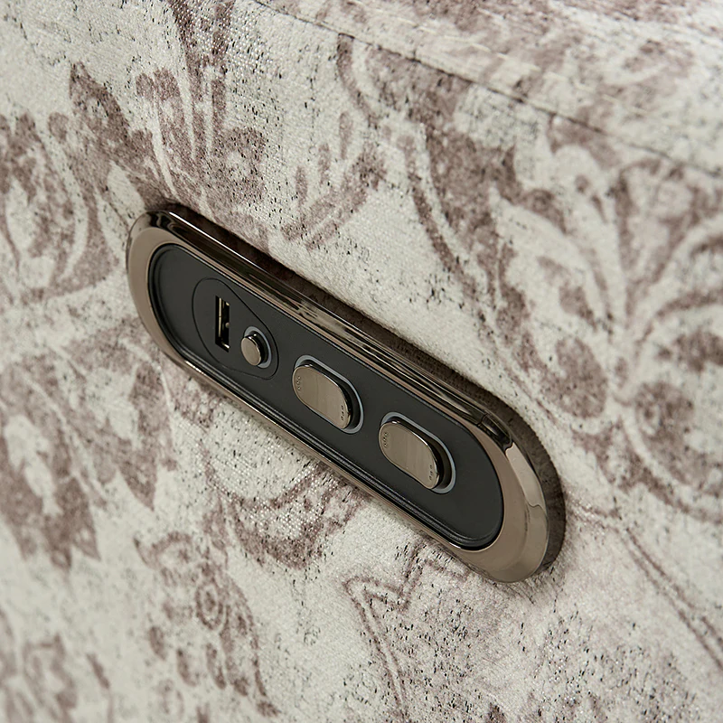 Alois Large Floral Swivel And Rocker Power Recliner With Adjustable Headrest