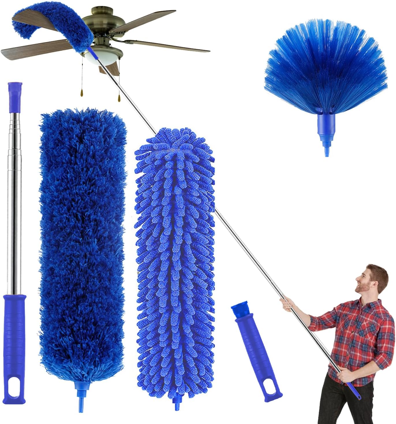Microfibre Duster for high Ceilings, Duster for Cleaning Fan Cobweb, 100