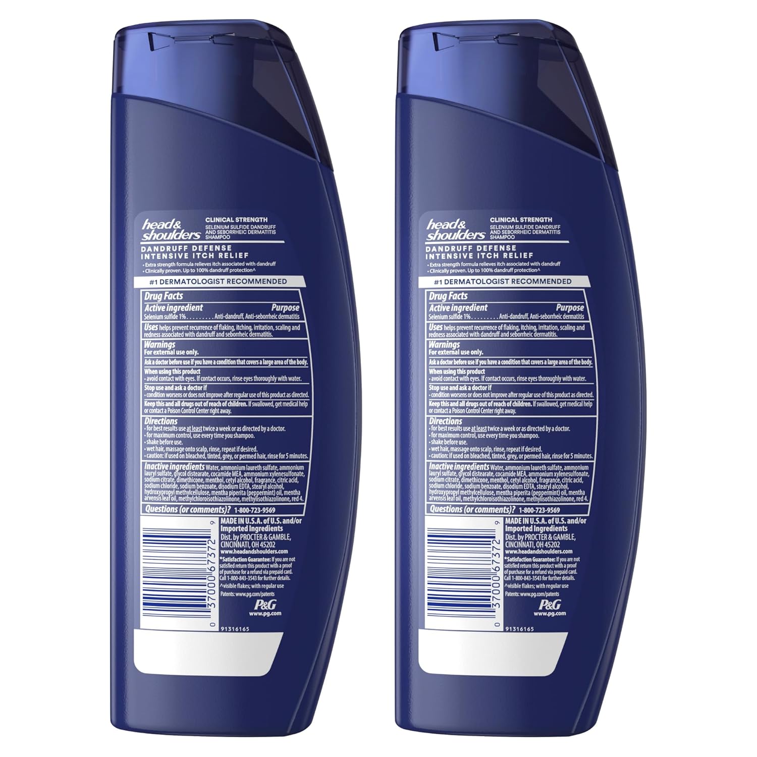 Head & Shoulders Clinical Dandruff Shampoo Twin Pack, Advanced Oil & Flake Control, Selenium Sulfide for Seborrheic Dermatitis Relief, Prescription Strength Scalp Care, Refreshing Citrus, 13.5 Oz Each