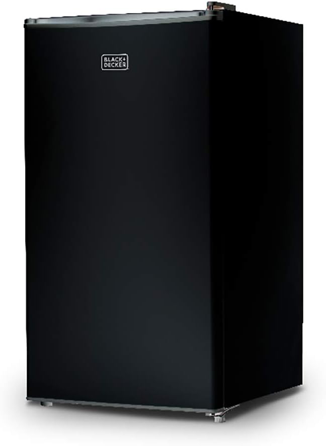 BLACK+DECKER BCRK17B Compact Refrigerator Energy Star Single Door Mini Fridge with Freezer, 1.7 Cubic Feet, Black