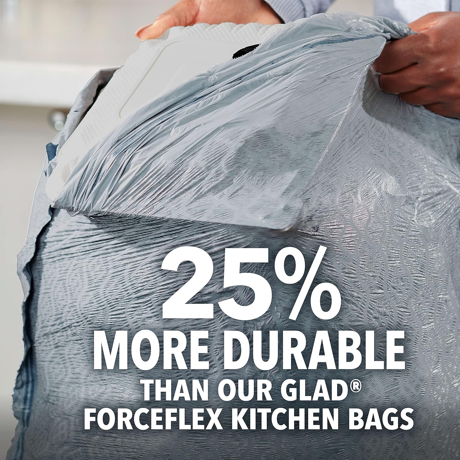Glad Trash Bags, ForceFlexPlus XL X-Large Kitchen Drawstring Garbage Bags - 20 Gallon Grey Trash Bag, Fresh Clean with Febreze Freshness 80 Count (Package May Vary)