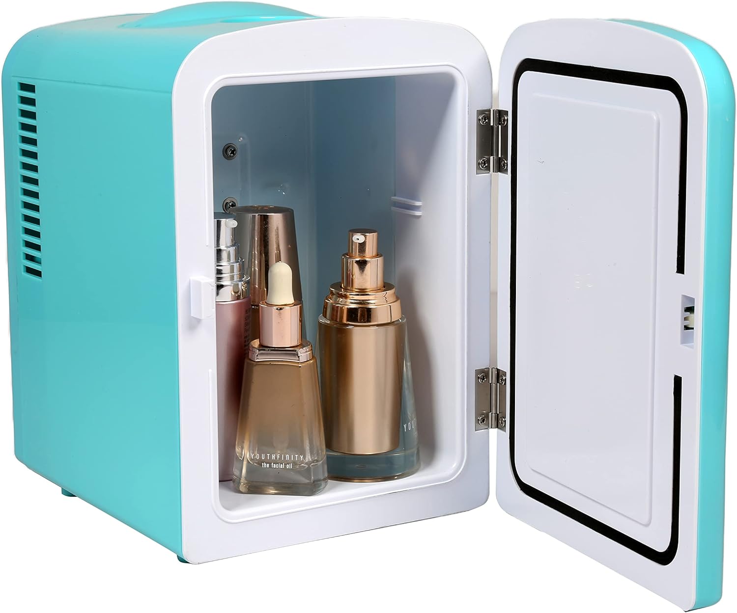 Frigidaire Mini Portable Compact Personal Fridge Cooler, 4 Liter Capacity Chills Six 12 oz Cans, 100% Freon-Free & Eco Friendly, Includes Plugs for Home Outlet & 12V Car Charger – Black