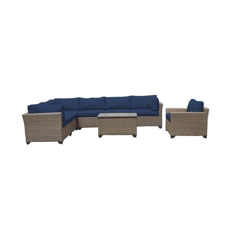 Rochford Wicker/Rattan 7 - Person Seating Group with Cushions