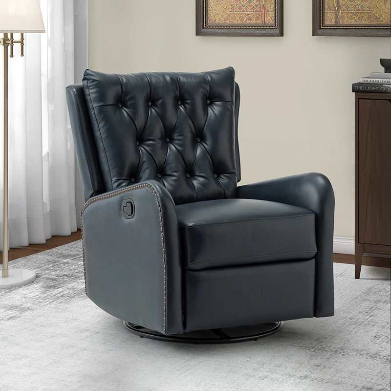 Francisco Genuine Leather Manual Swivel Recliner
