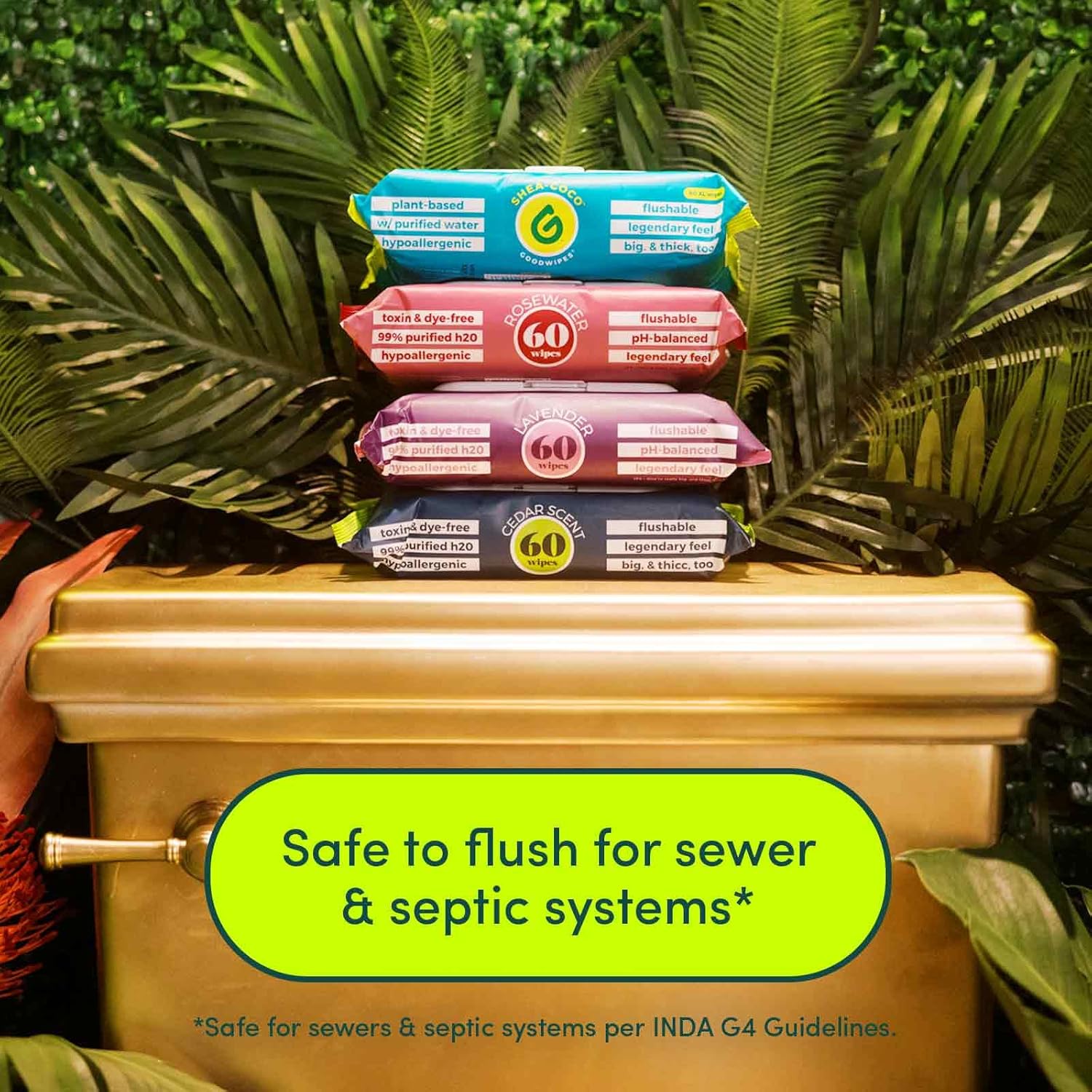 Goodwipes Flushable Butt Wipes Made w/Soothing Botanicals & Aloe – Soft & Gentle Wet Wipe Dispenser for Home Use, Septic & Sewer Safe – Largest Adult Toilet Wipes – Lavender, 360 count (6 packs)