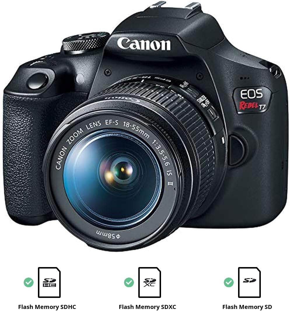 Canon EOS Rebel T7 DSLR Camera with 18-55mm Lens | Built-in Wi-Fi | 24.1 MP CMOS Sensor | DIGIC 4+ Image Processor and Full HD Videos