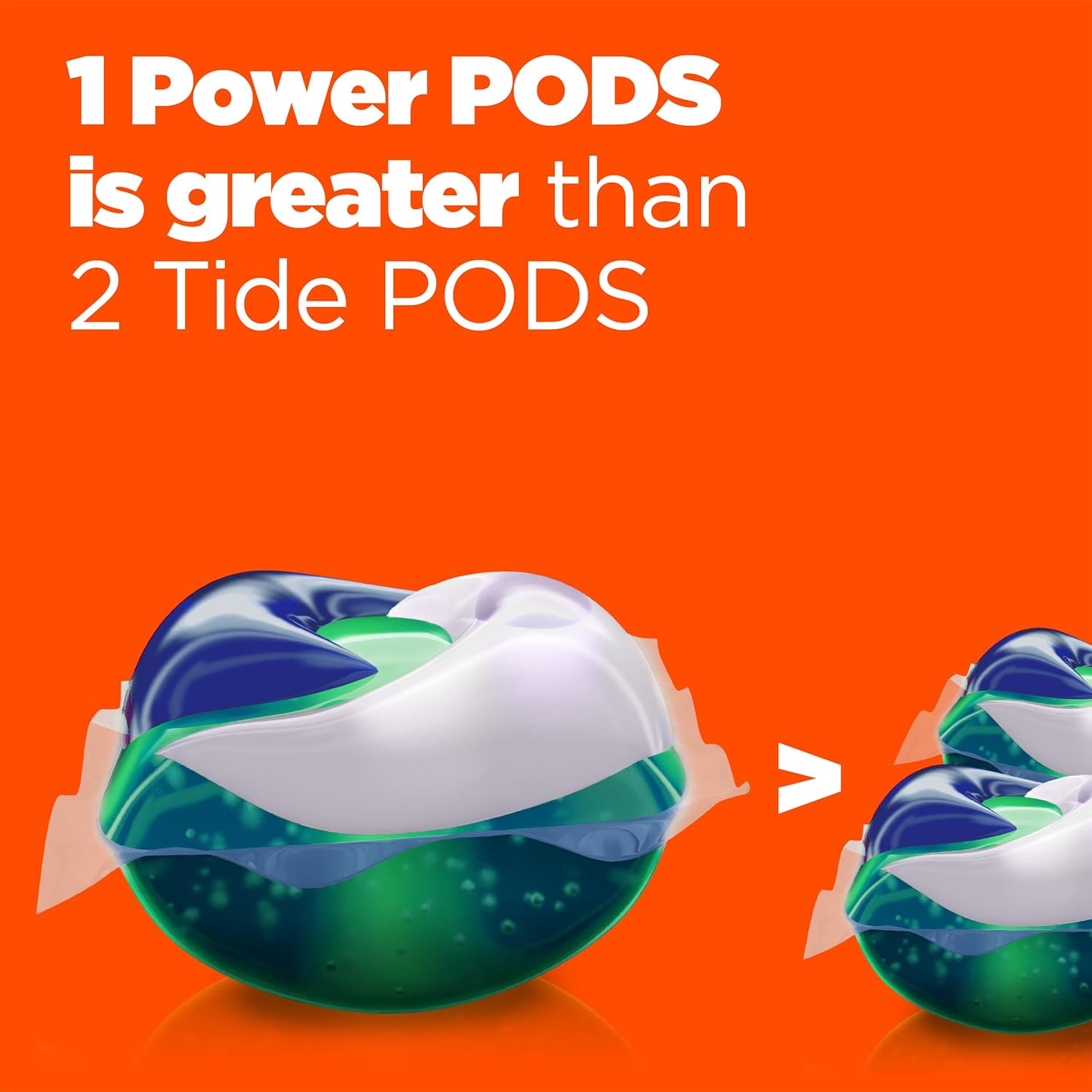 Tide Power PODs Hygienic Clean Heavy Duty Liquid Laundry Detergent Pacs HE Compatible 45 Count Hypoallergenic Free and Clear of Dyes and Perfumes For Visible and Invisible Dirt