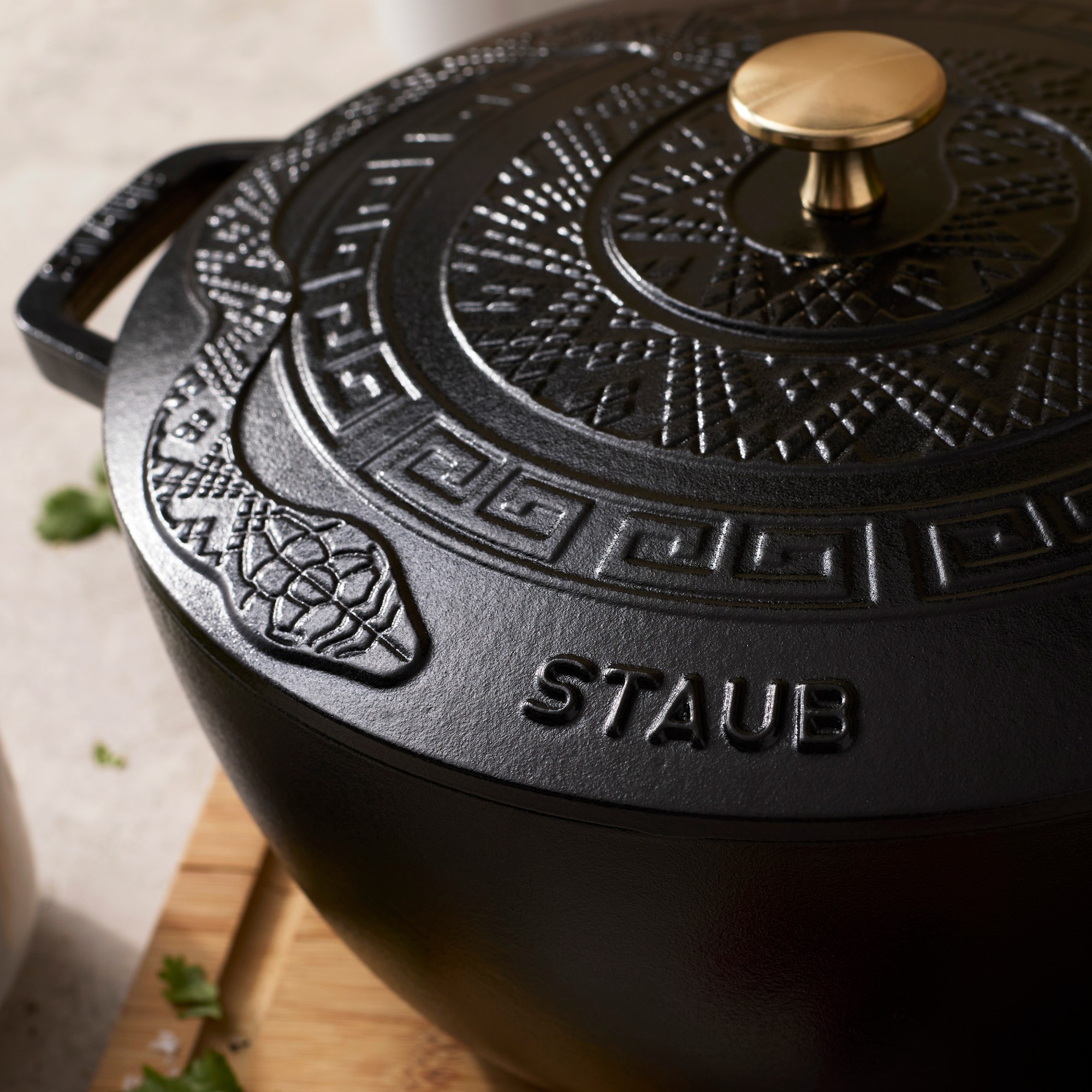 Staub Enameled Cast Iron Essential French Oven with Snake Lid, 5-Qt.