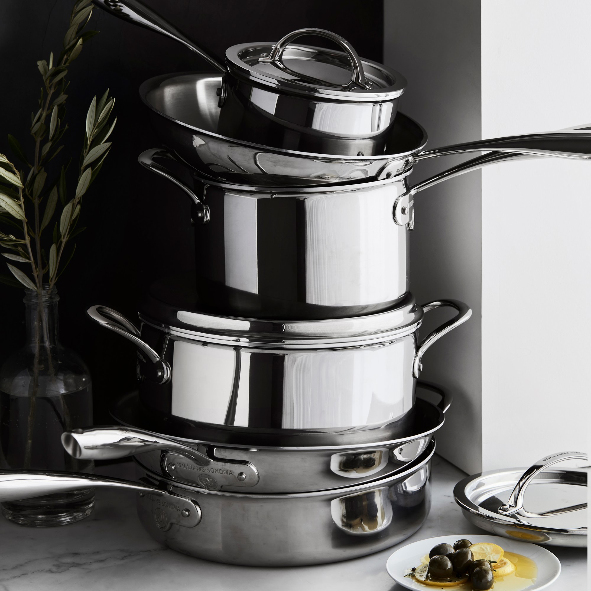 Williams Sonoma Signature Thermo-Clad™ Stainless-Steel 10-Piece Cookware Set