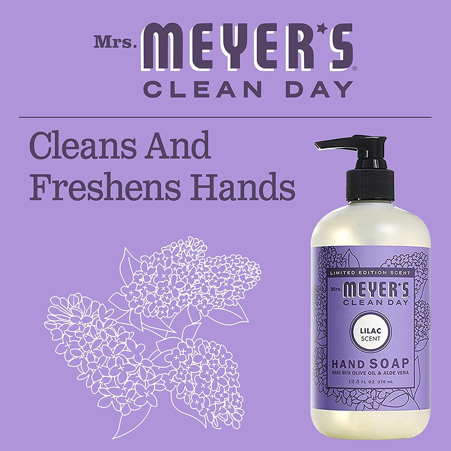 MRS. MEYER'S CLEAN DAY Hand Soap, Made with Essential Oils, Biodegradable Formula, Honeysuckle, 12.5 fl. oz - Pack of 3