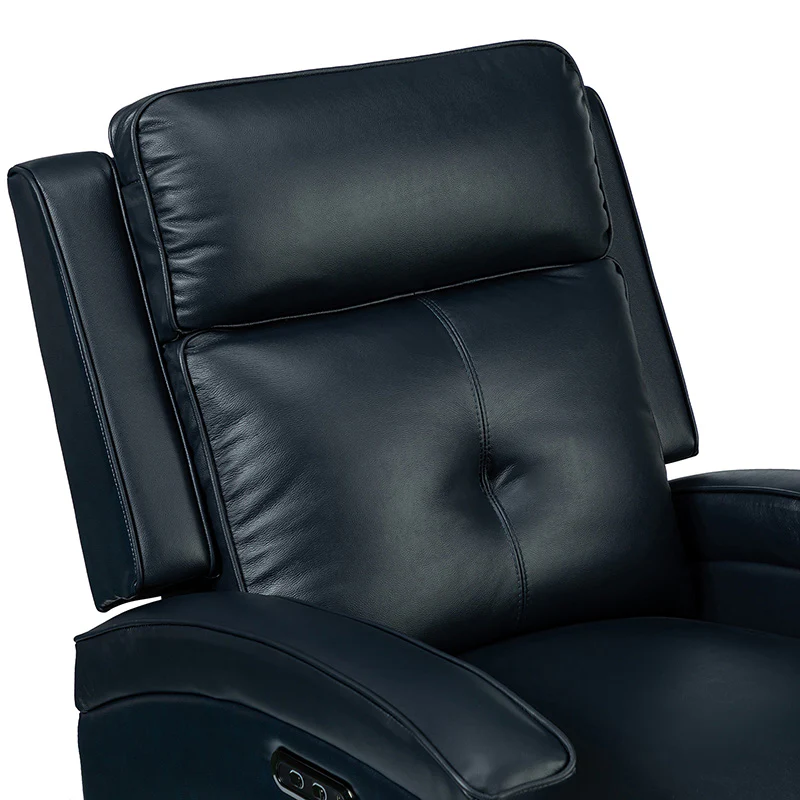 Stefan Genuine Leather Power Recliner with Nailhead Trim