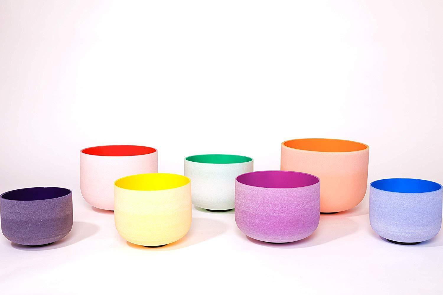 Crystal Singing Bowl Set - 7 Chakra Tuned - Complete Healing - 432 Hz - Largest Size 9” to 16”