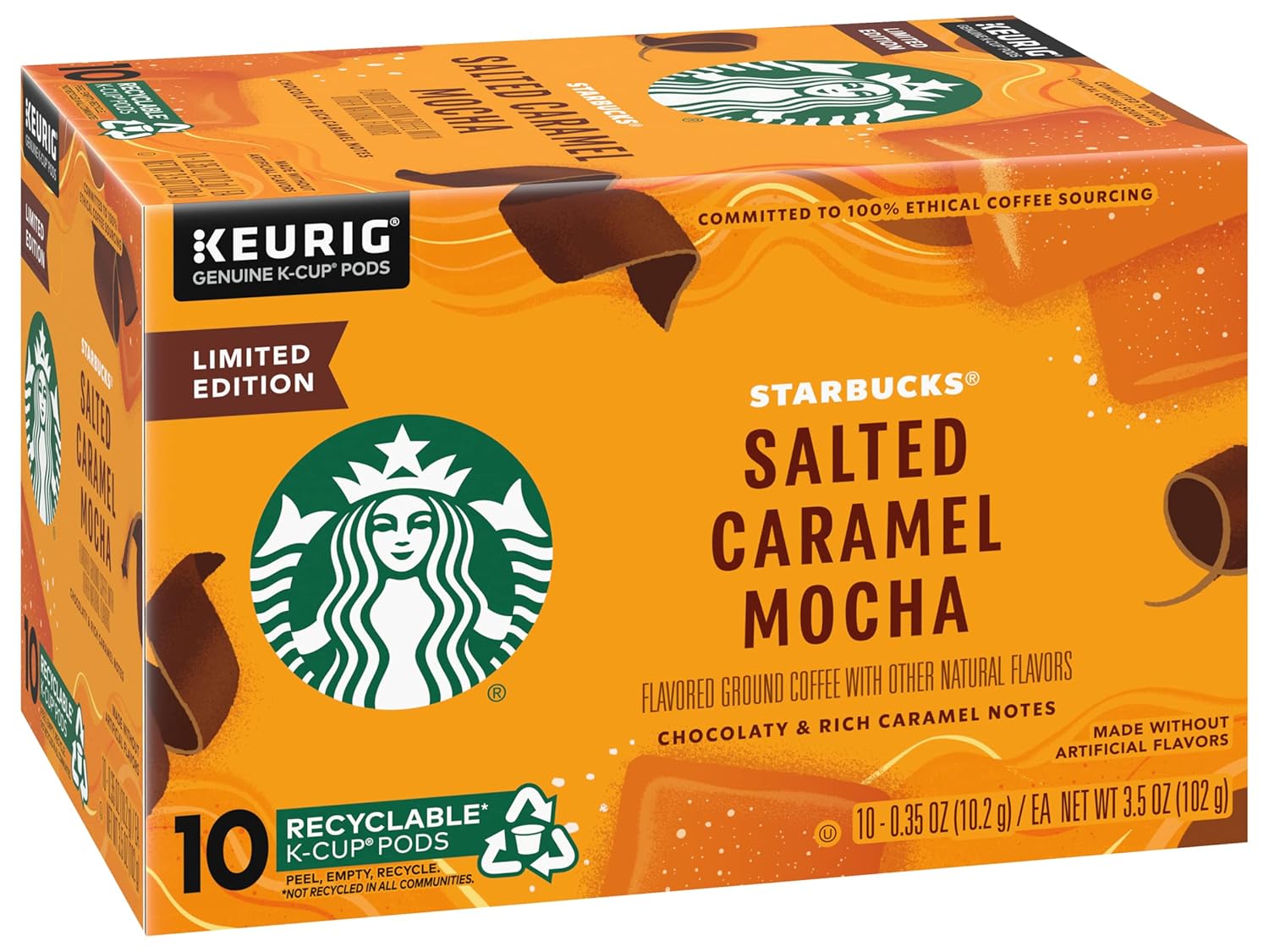 Starbucks K-Cup Coffee Pods, Starbucks Blonde Roast Coffee, Veranda Blend for Keurig Brewers, 100% Arabica, 6 boxes (60 pods total)
