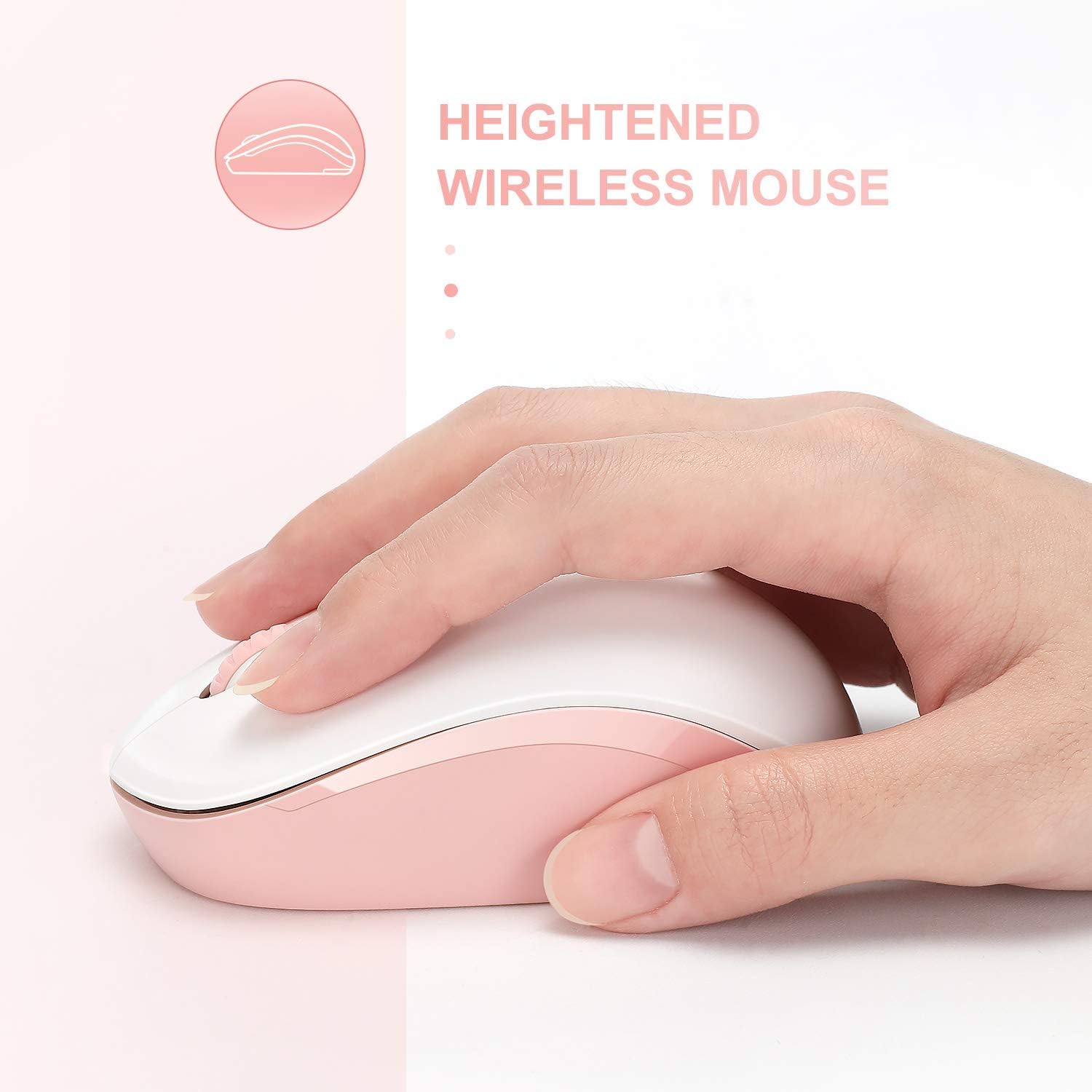 seenda Wireless Mouse, 2.4G Noiseless Mouse with USB Receiver - Portable Computer Mice for PC, Tablet, Laptop with Windows System - Mint Green