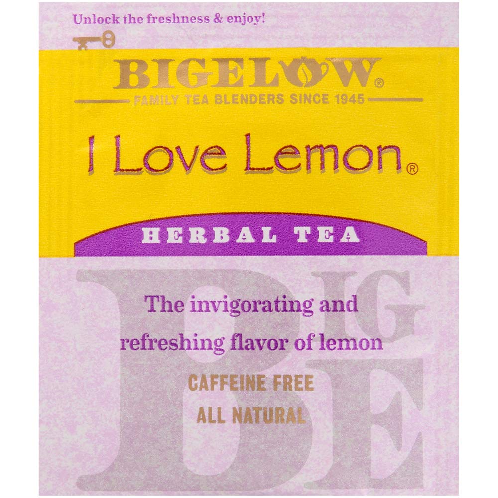 Bigelow Tea Lemon Ginger plus Probiotics Herbal Tea, Caffeine Free Tea with Lemon and Ginger, 18 Count Box (Pack of 6), 108 Total Tea Bags