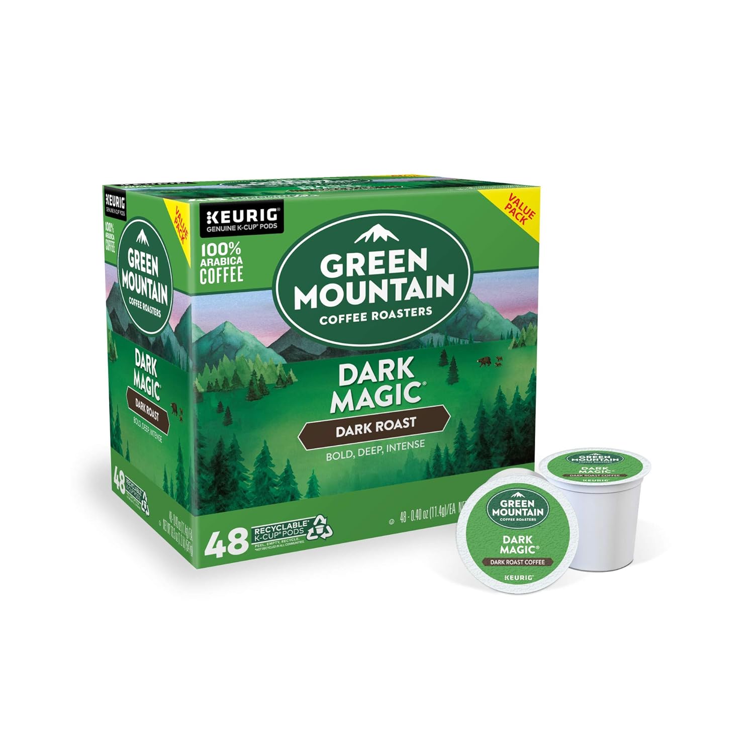 Green Mountain Coffee Roasters Dark Magic Keurig Single-Serve K-Cup Pods, Dark Roast Coffee, 72 Count (6 Packs of 12)