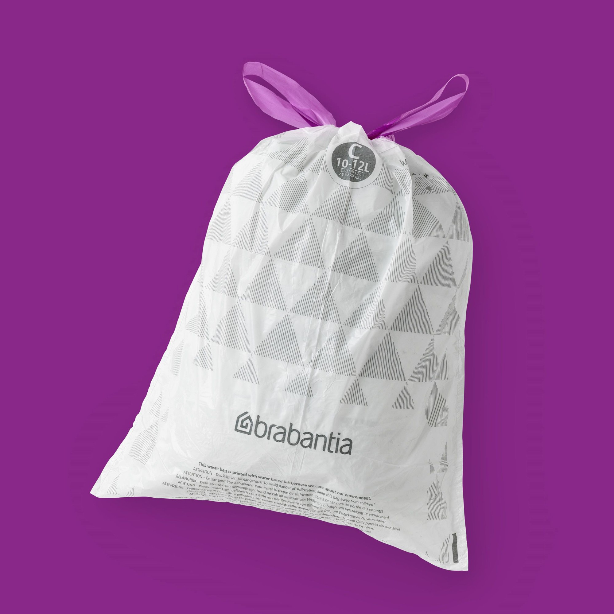 Brabantia PerfectFit Trash Bags, Code C, 2.6-3.2 Gallon (10-12L), 200-Count