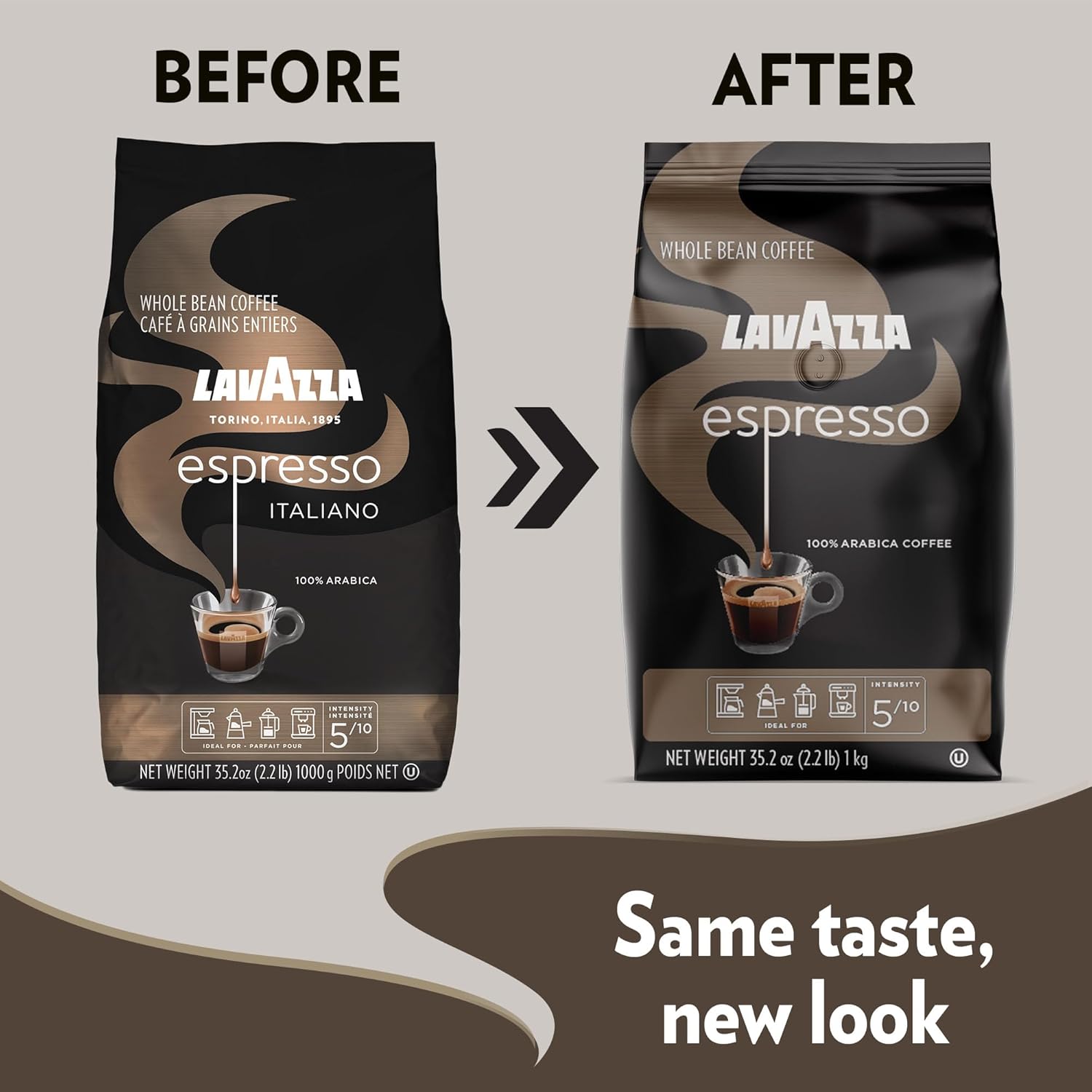 Lavazza Super Crema Whole Bean Coffee Blend, light-Medium Espresso Roast, 2.2 Pound (Pack of 1) ,Premium Quality, Aromatic, Mild and creamy
