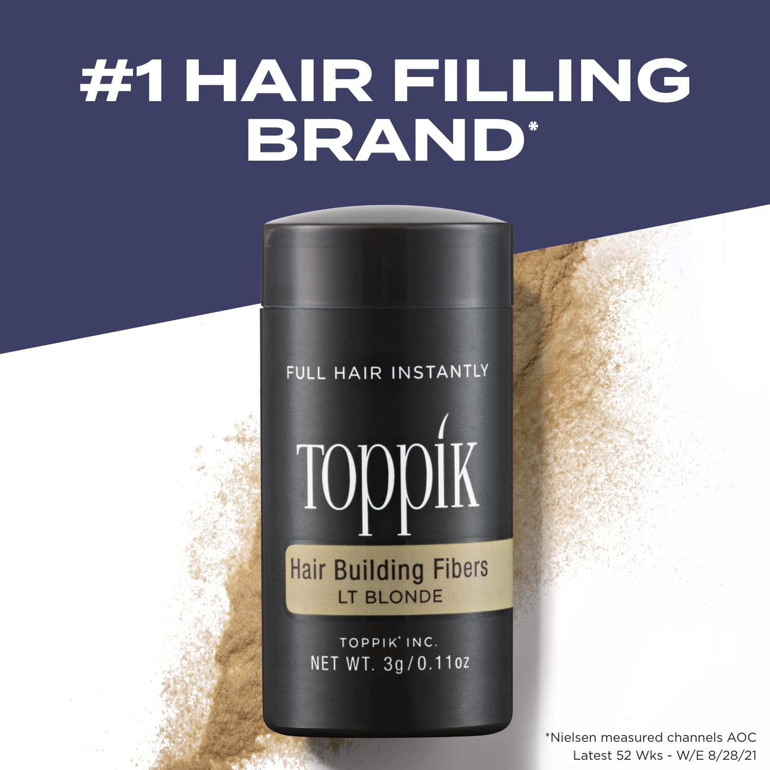 Toppik Hair Building Fibers, 12g Fill In Fine or Thinning Hair Instantly Thicker, Fuller Looking Hair 9 Shades for Men & Women