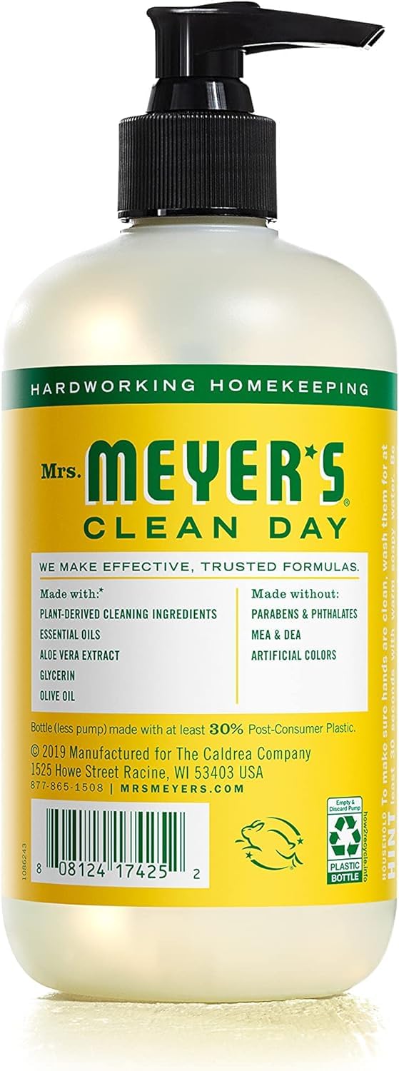 MRS. MEYER'S CLEAN DAY Hand Soap, Made with Essential Oils, Biodegradable Formula, Honeysuckle, 12.5 fl. oz - Pack of 3