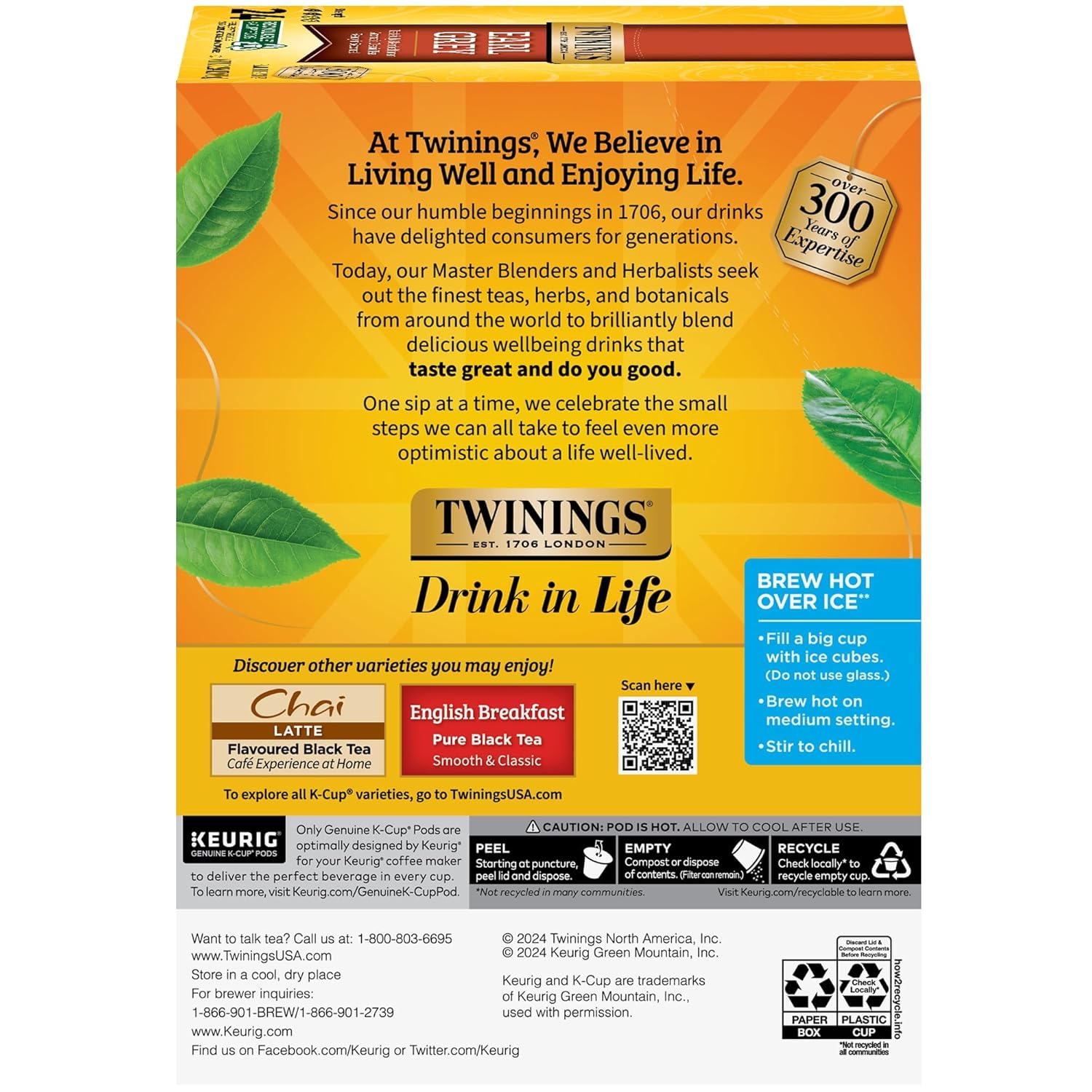 Twinings English Breakfast Black Tea K-Cup Pods for Keurig, 24 Count (Pack of 1), Smooth, Flavourful, Robust, Caffeinated, Enjoy Hot or Iced | Packaging May Vary