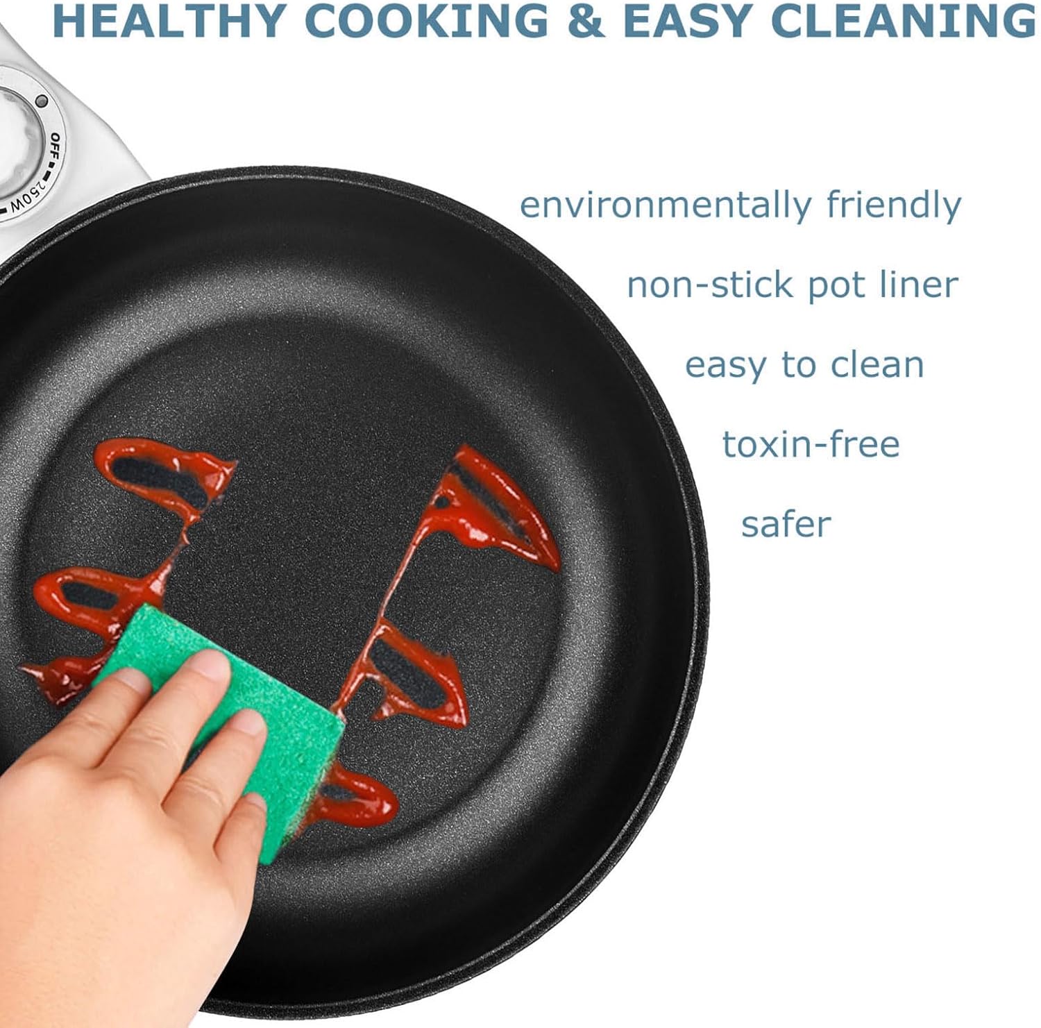 Dezin Hot Pot Electric Upgraded, Non-Stick Sauté Pan, Rapid Noodles Electric Pot, 1.5L Mini Portable Hot Pot for Steak, Egg, Fried Rice, Ramen, Oatmeal, Soup with Power Adjustment(Egg Rack Included)