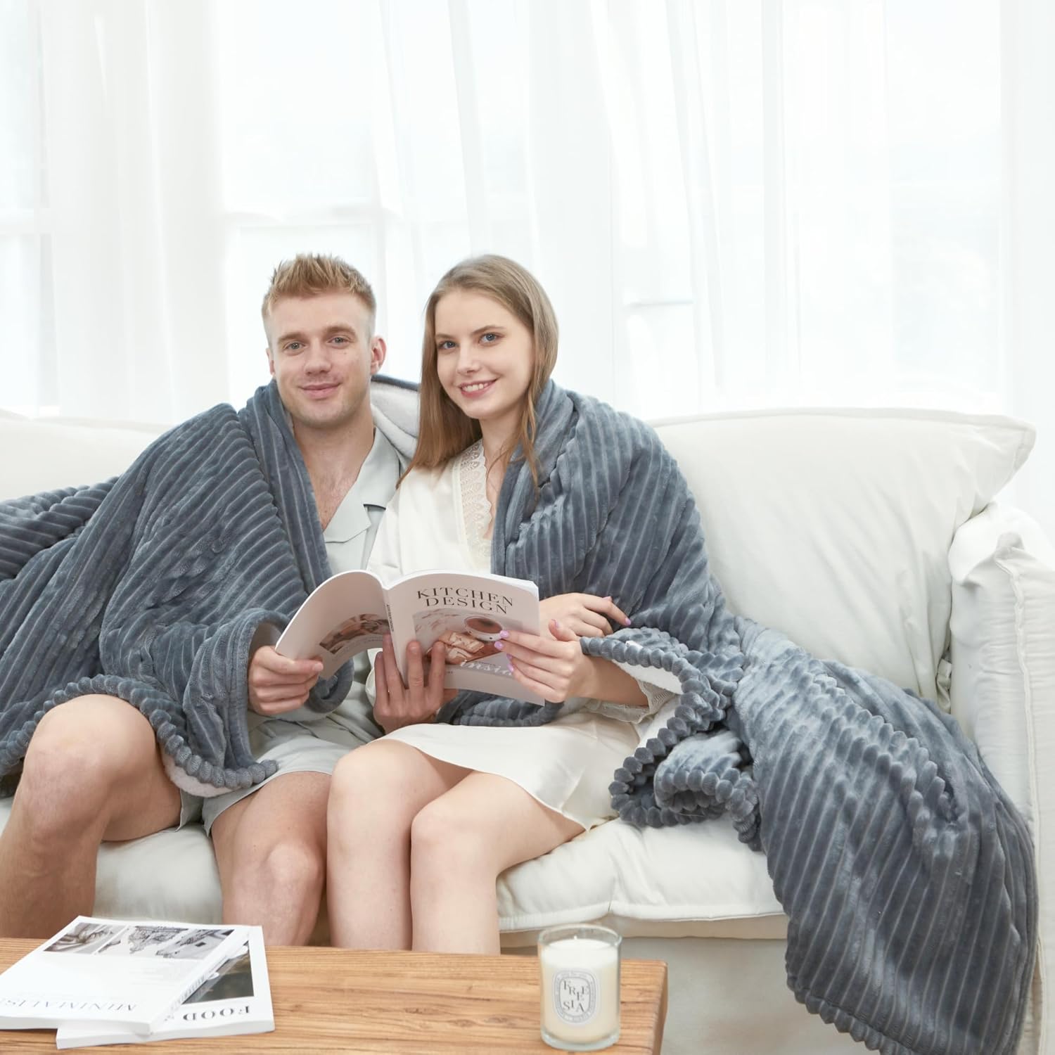 Heated Blanket Throw Size, Soft and Cozy Electric Heating Blanket for Bed, Automatic Safety System 6 Heating Levels & 4 Hours Auto-Off, 50