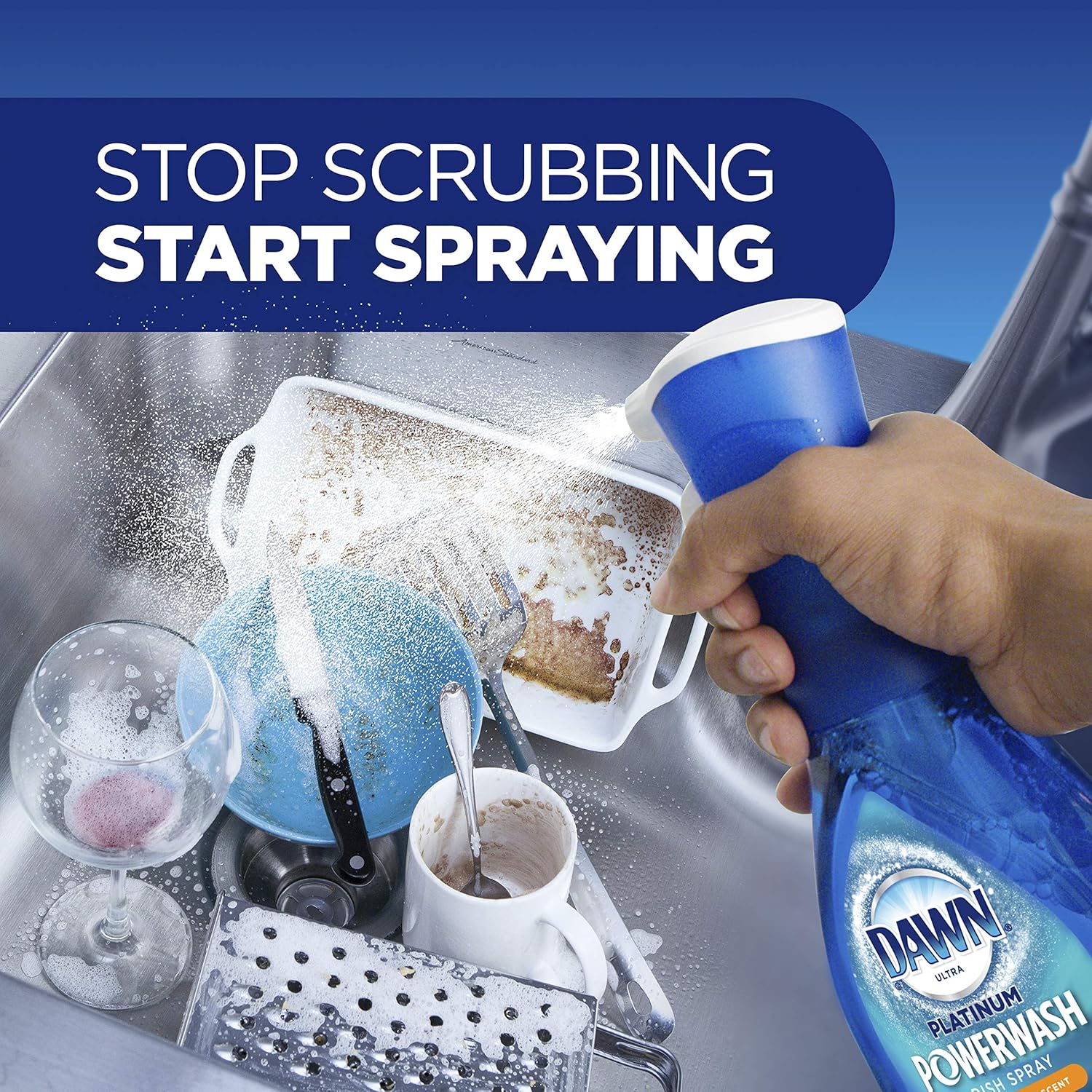 Dawn Platinum Powerwash Dish Spray, Dish Soap, Fresh Scent Bundle, 1 Spray (16oz) + 3 Refills (16oz each)