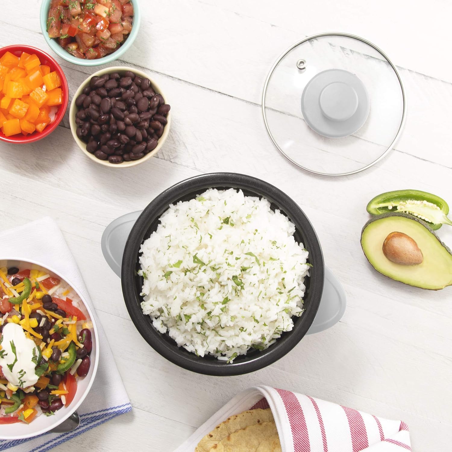 DASH Mini Rice Cooker Steamer with Removable Nonstick Pot, Keep Warm Function & Recipe Guide, .5 Quart, for Soups, Stews, Grains & Oatmeal - Aqua