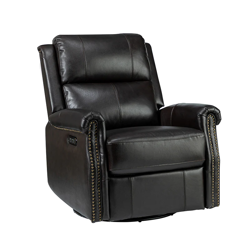 Kaietan Genuine Leather Power Rocking Recliner