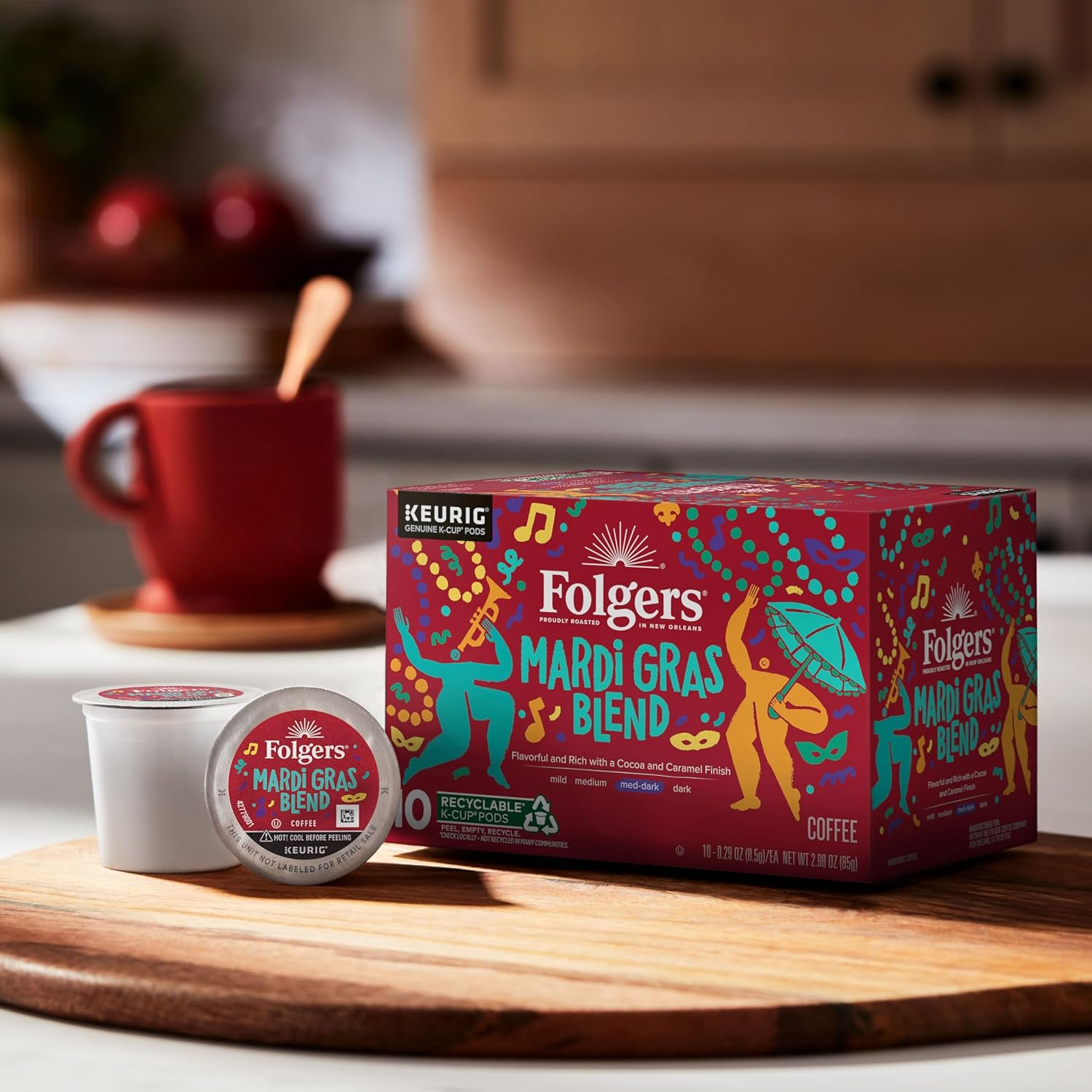 Folgers Classic Roast Medium Roast Coffee, 72 Keurig K-Cup Pods