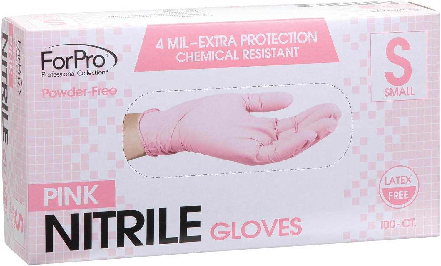 ForPro Professional Collection Disposable Nitrile Gloves, Chemical Resistant, Powder-Free, Latex-Free, Non-Sterile, Food Safe, 4 Mil, Black, Large, 100-Count