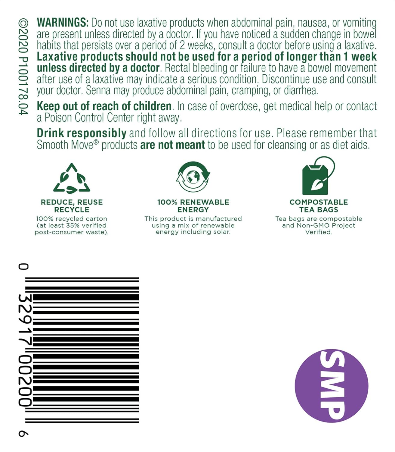 Traditional Medicinals Smooth Move, Helps Relieve Constipation Overnight, 16 Teabags