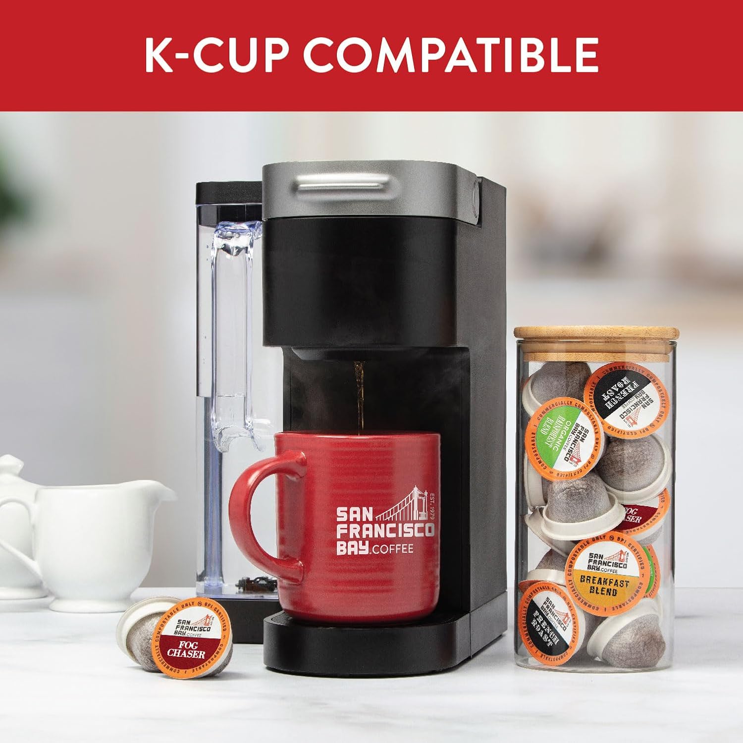 San Francisco Bay Compostable Coffee Pods - French Roast (80 Ct) K Cup Compatible including Keurig 2.0, Dark Roast
