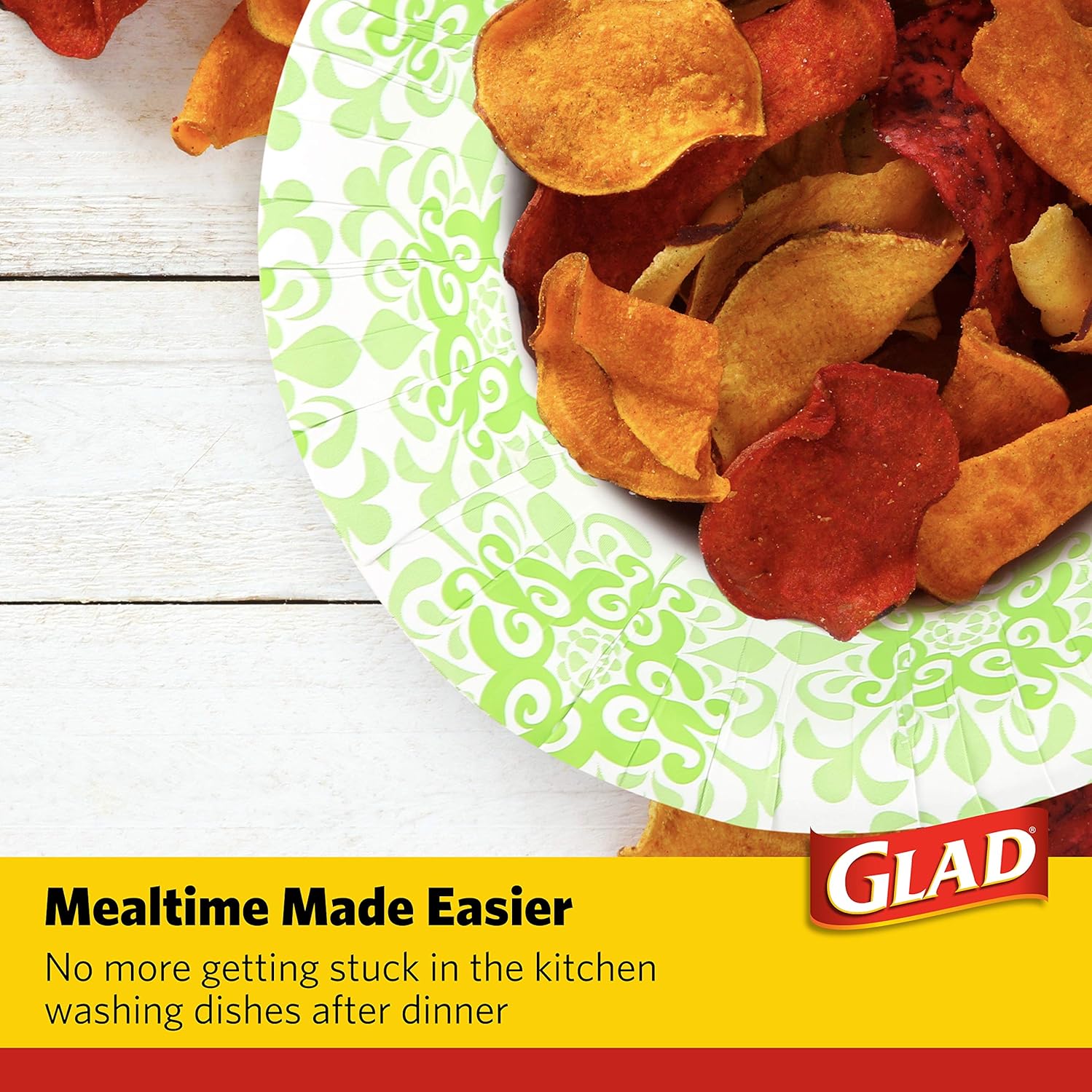 Glad Paper Bowls With Purple Victorian Design, 20Count | Disposable Paper Bowls for Parties & Picnics In Victorian Print | Microwave Safe Disposable Purple & White Bowls