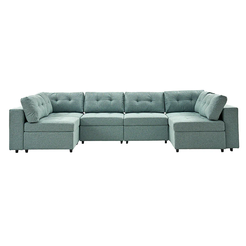 Raquel Sectional Six-Seat Storage Full Armrests Sofa