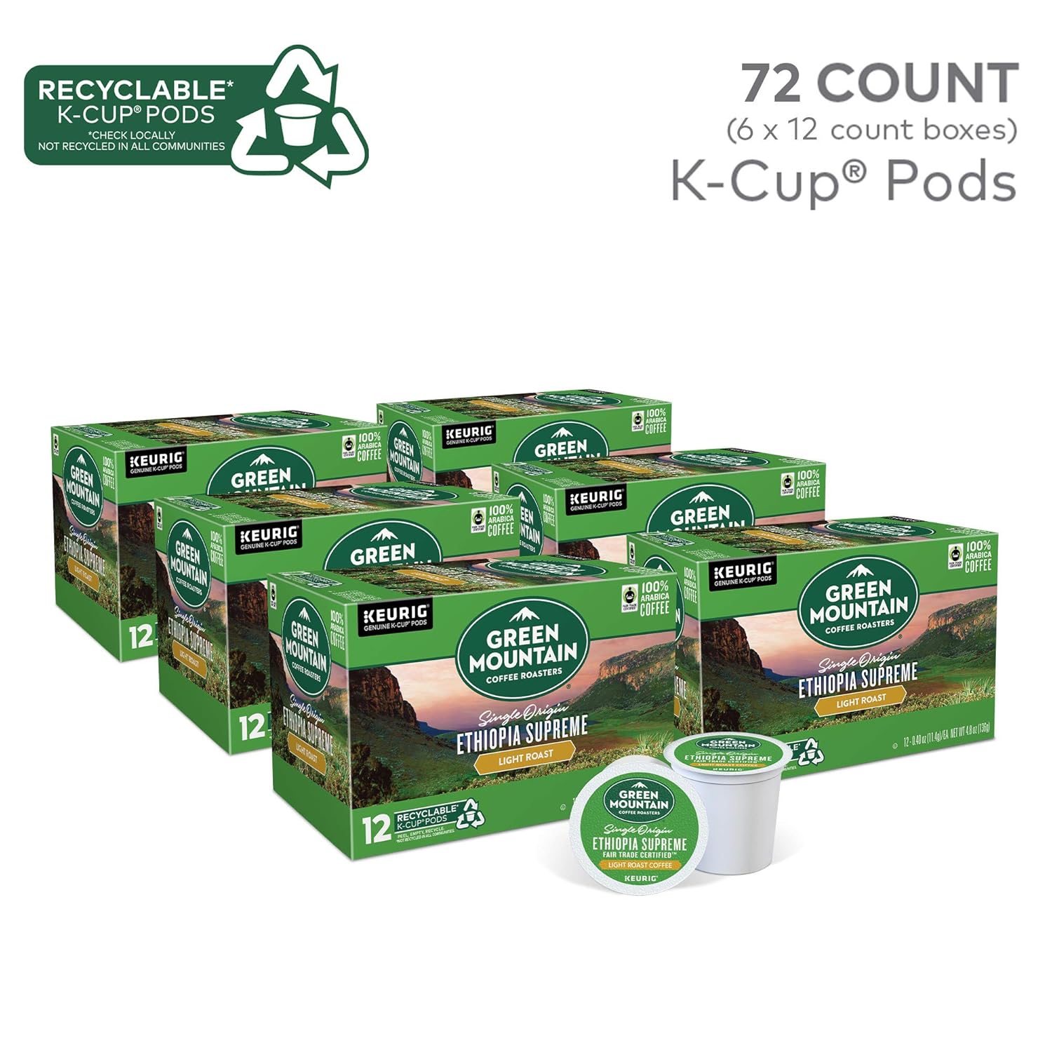 Green Mountain Coffee Roasters Breakfast Blend Single-Serve Keurig K-Cup Pods, Light Roast Coffee, 96 Count
