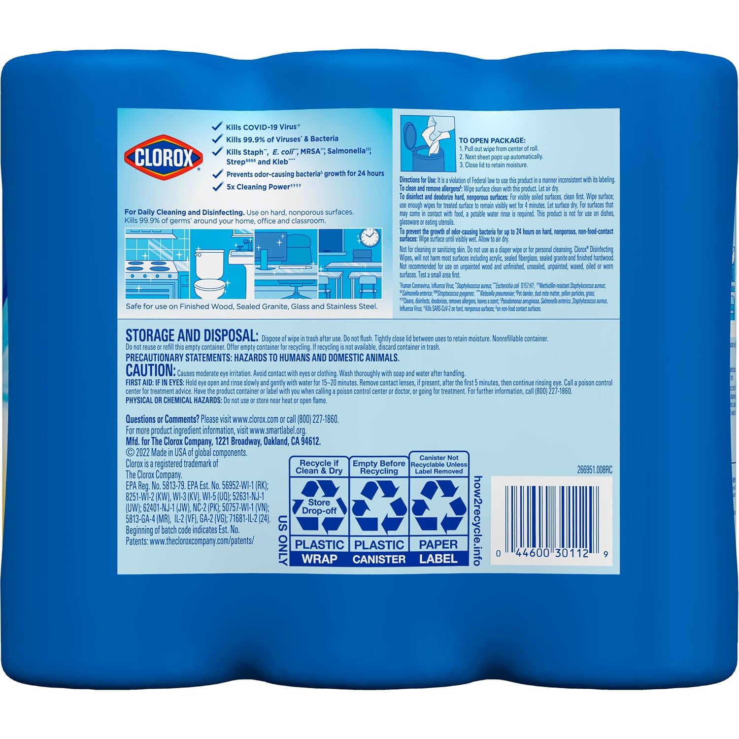 Clorox Disinfecting Wipes Value Pack, Cleaning Wipes, 35 Count Each, Pack of 15 (Package May Vary)