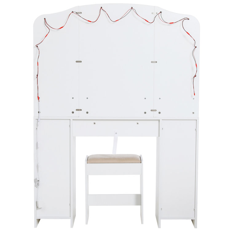 Areena Vanity Set with Stool and Mirror