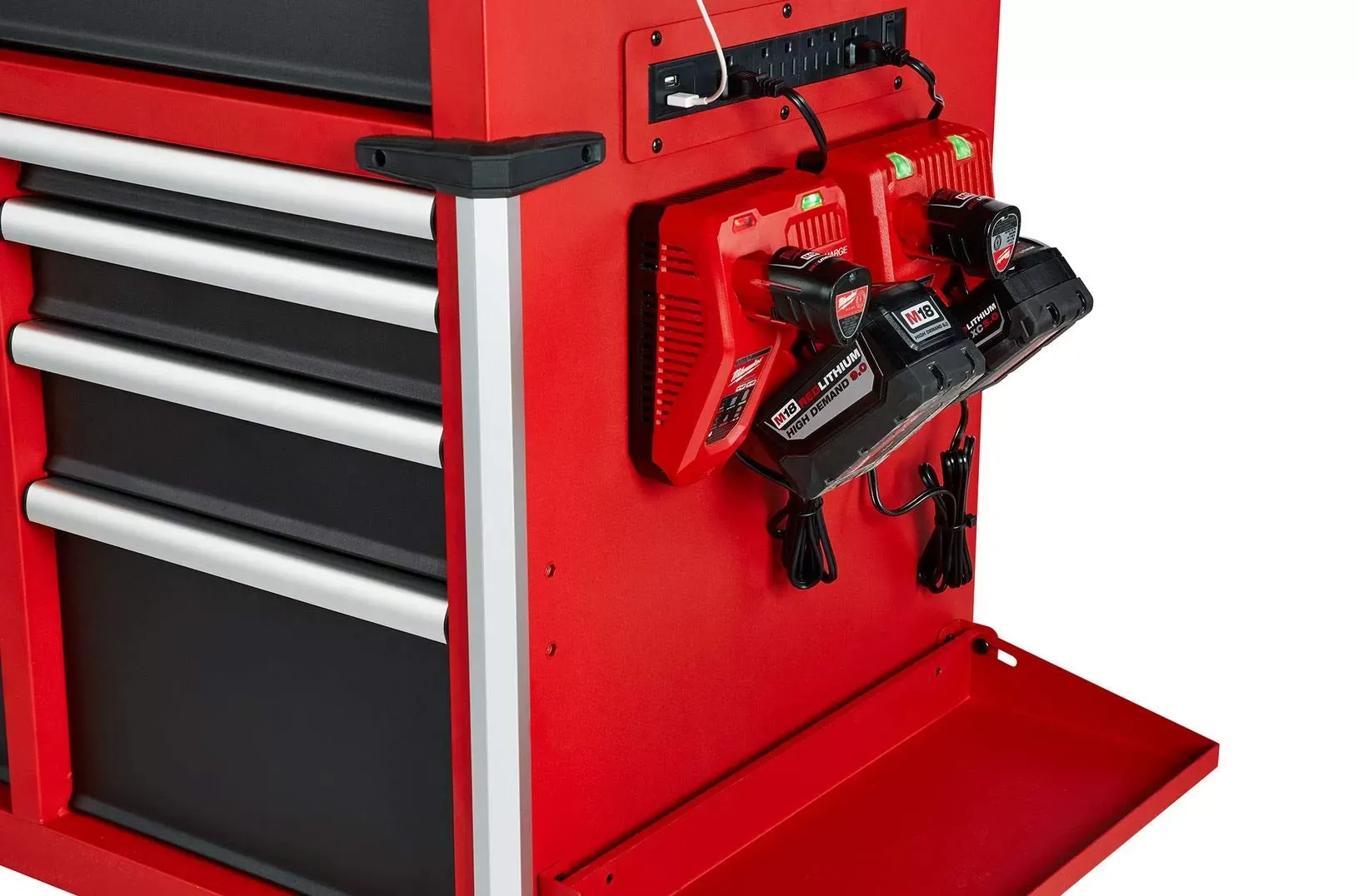 2025 Milwaukee High Capacity 56 in. Tool Chest and Roller Cabinets Combo +18V Cordless Lithium-Ion 4 Tool Combo Kit