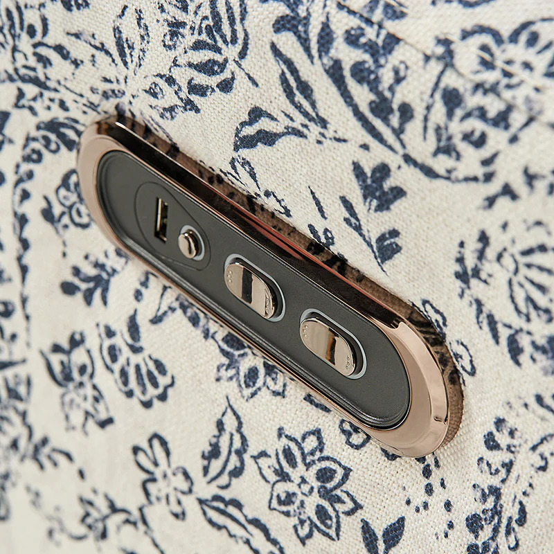 Alois Large Floral Swivel And Rocker Power Recliner With Adjustable Headrest