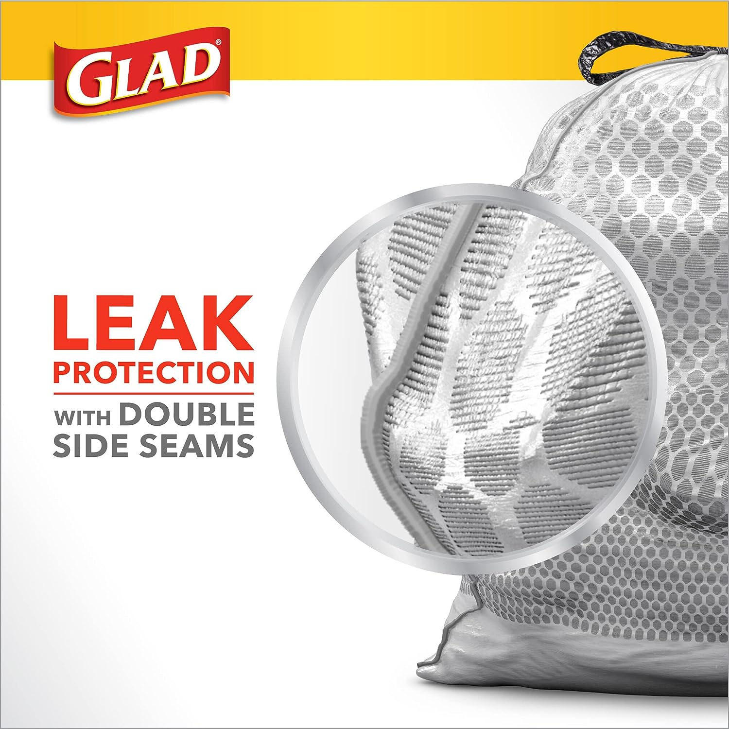 Glad Protection Series Force Flex Drawstring Gain Original Odor Shield 13 Gallon 1/110ct