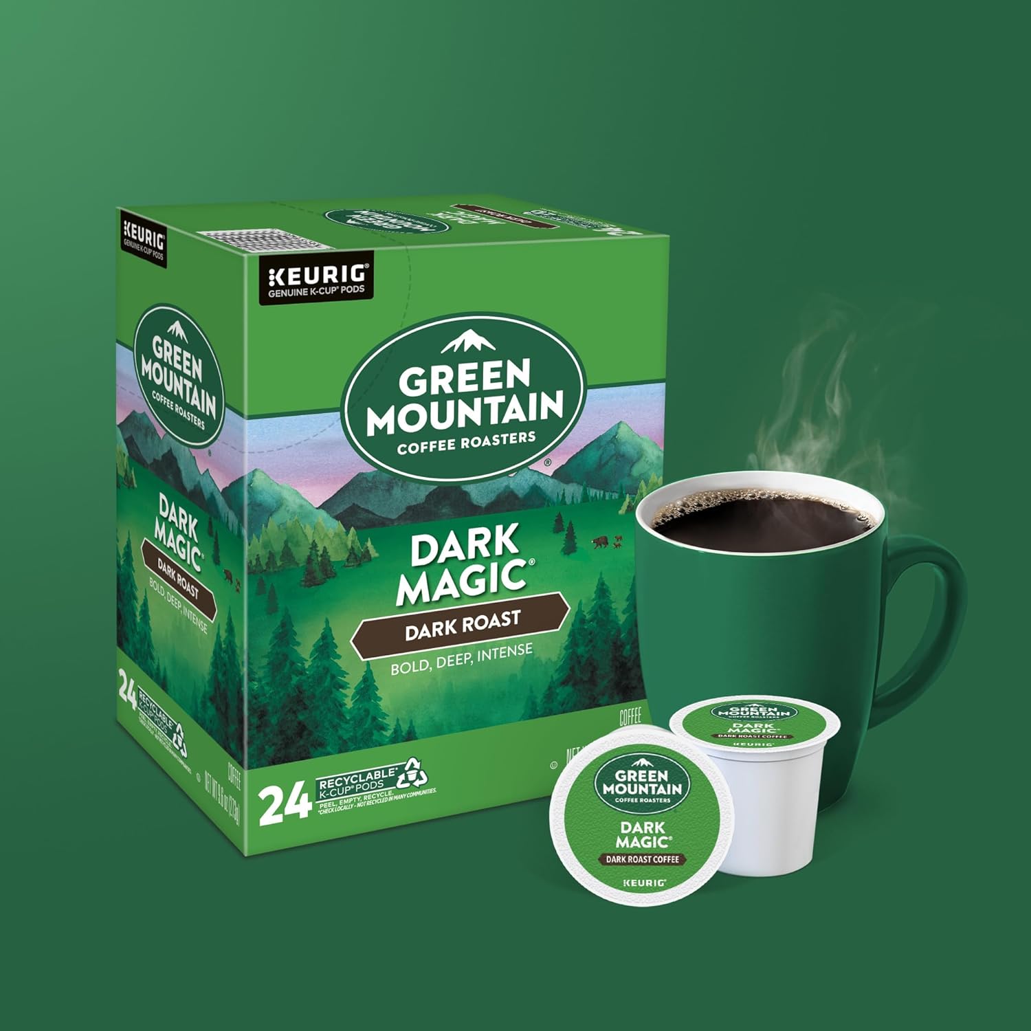 Green Mountain Coffee Roasters Dark Magic Keurig Single-Serve K-Cup Pods, Dark Roast Coffee, 72 Count (6 Packs of 12)
