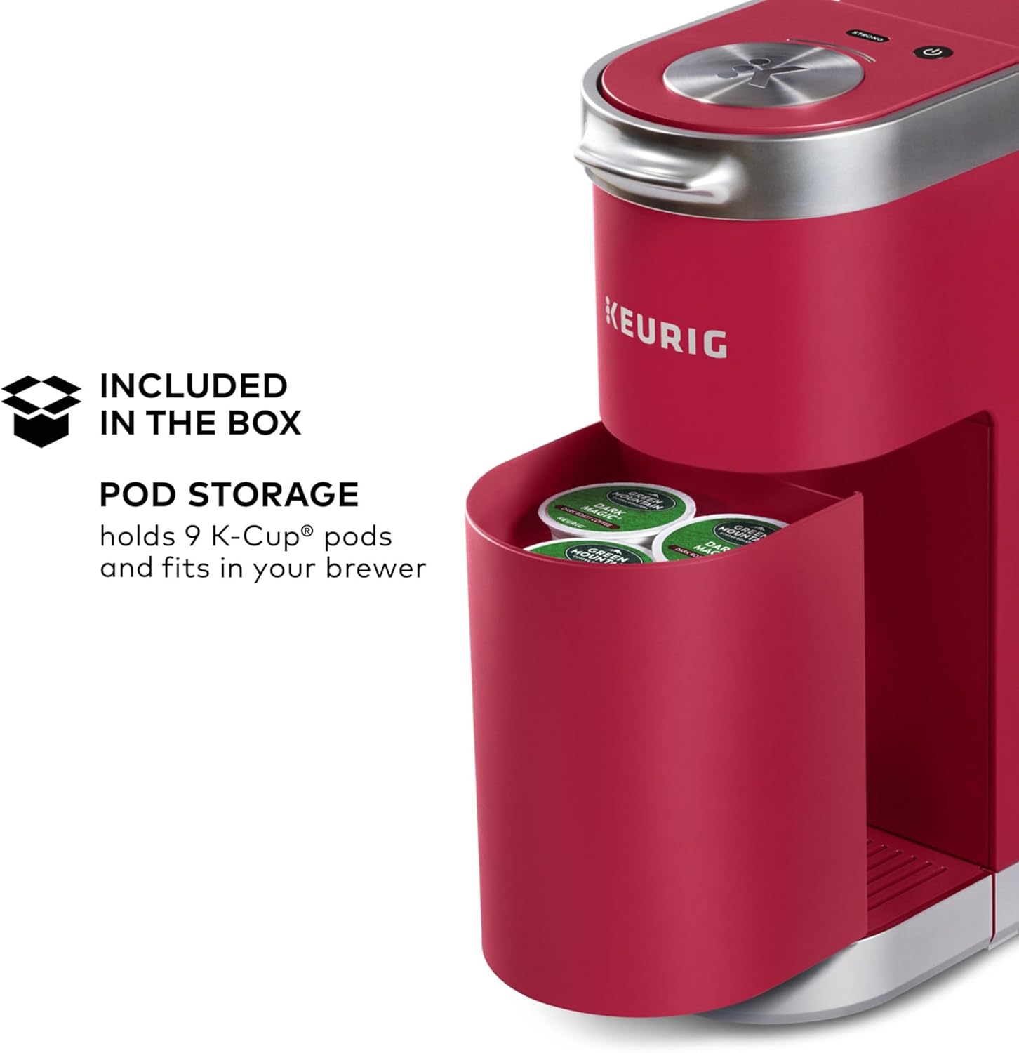 Keurig K-Mini Plus Single Serve K-Cup Pod Coffee Maker, with 6 to 12oz Brew Size, Stores up to 9 K-Cup Pods, Travel Mug Friendly, Matte Black