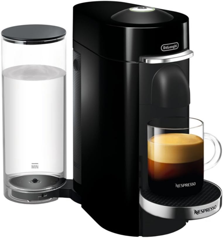 Nespresso Vertuo Plus Deluxe Coffee and Espresso Maker by De'Longhi, Titan with Aeroccino Milk Frother, 110 Volts